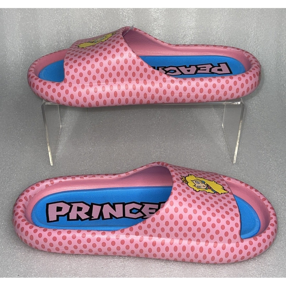 Ground Up Princess Peach Slides Slip On Pink Sandals Super Mario Women's Size 10 - Picture 4 of 16